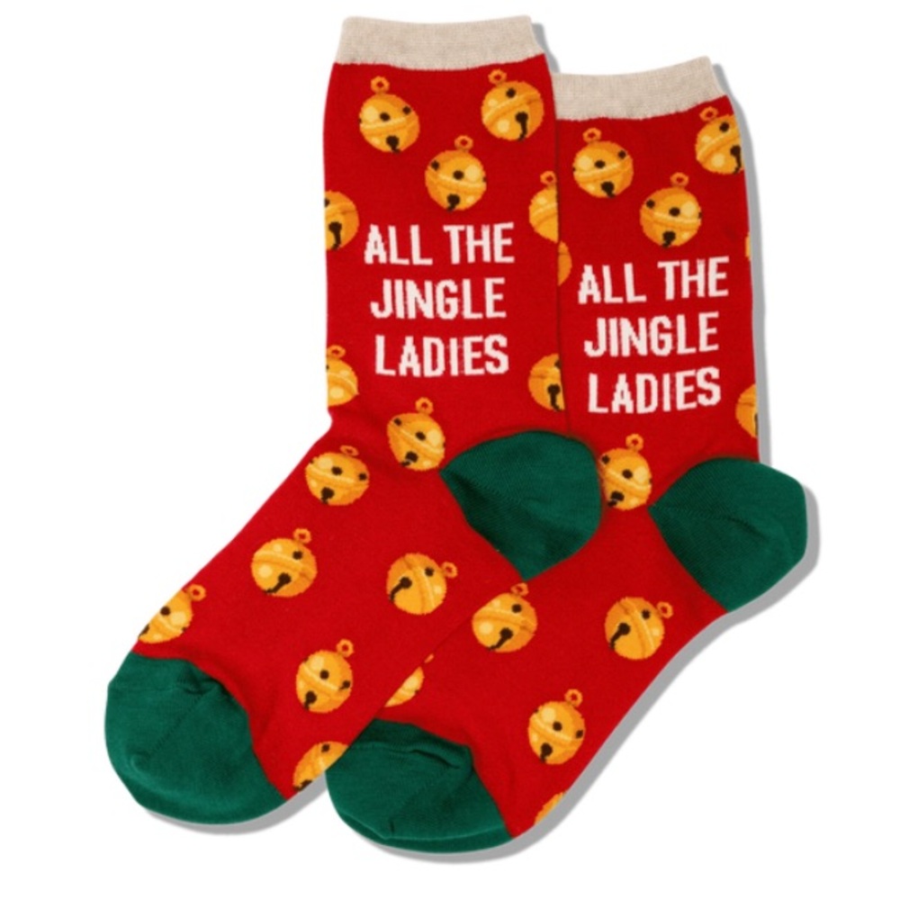 NWT HOT SOX Women’s All The Jingle Ladies Novelty Christmas/Holiday Crew Socks